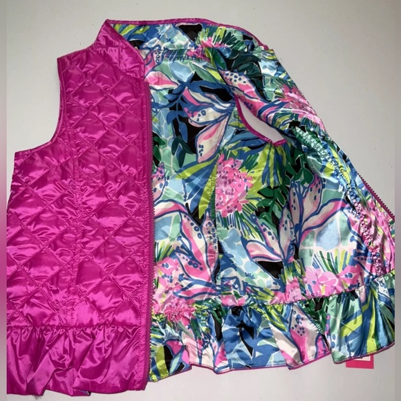 Lilly Pulitzer NWT Girls Melanie Reversible Vest Elderberry $108 Size M - Picture 6 of 8